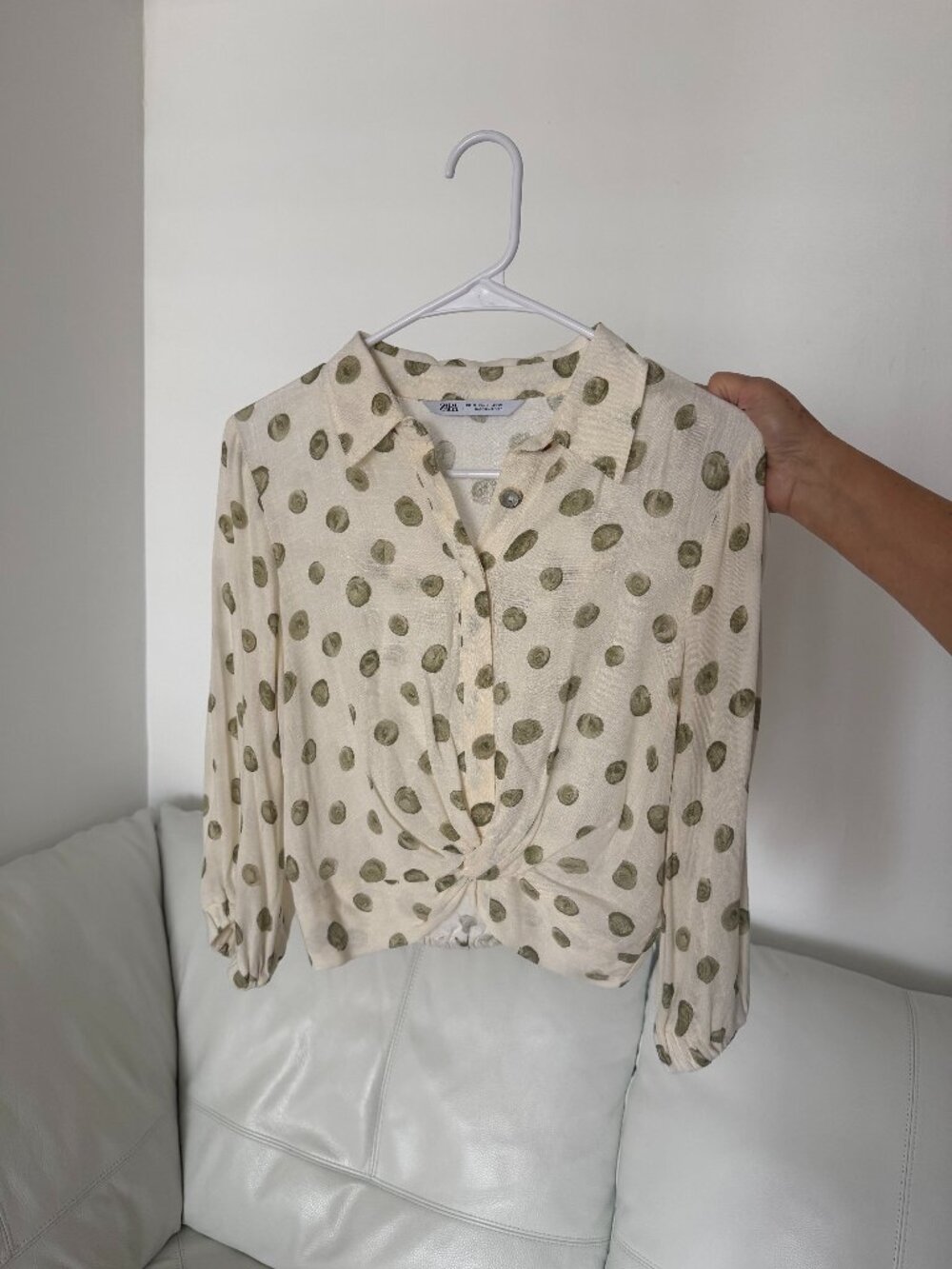 Zara Collard Polka Dot Crop Top